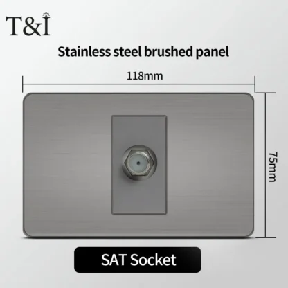 118 US Mexico Grey Stainless Steel Brushed 2way Electrical Light Switch Home Wall Socket Plug Double USB Type-C Power Outlet - Image 16