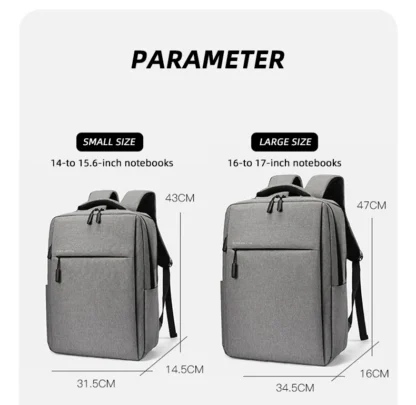 40L Laptop Backpack Durable 17 Inch for Men Women with USB Charger Port & Luggage Sleeve Sturdy College Rucksack Bag For Macbook - Image 25