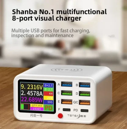 8 Port USB PD Fast Charging Wireless Charger With Anti Short Circuit Repair Function Mobile Phone Power For iPhone 15 13 Xiaomi - Image 7