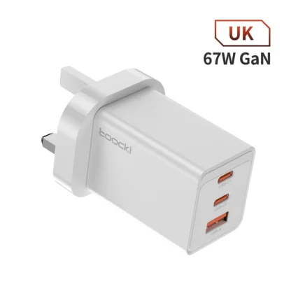 Toocki GaN 67W USB C Charger 3 Ports QC Fast Charging Wall Adapter Type C Charger UK/US Plug for iPhone 15 Samsung Huawei OPPO - Image 8