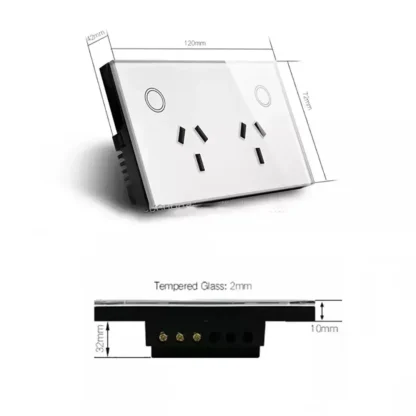 Melery Matter Smart Wall Socket AU Electrical Plug Outlet Power Glass Panel Voice Remote,SmartThings Homekit Alexa Google Home - Image 2