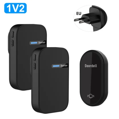 No Battery Self Powered Wireless Doorbell US/UK/EU Plug 38 Ringtones Outdoor Waterproof 150m Range Kinetic Door Bell - Image 12