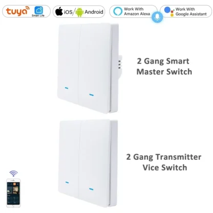 Tuya Smart Life WiFi 433mhz Wireless Push Button Wall Switch Google Home Light On Off 220V RF433 Remote Control EU UK Two 3 Way - Image 14