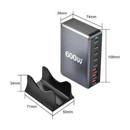 600W GaN Charger PD3.1 USB C Fast Desktop 8-port Type C PD Charger Fast Charge 3.0 USB Fast Charger for iPhone16 15 Samsung - Image 6