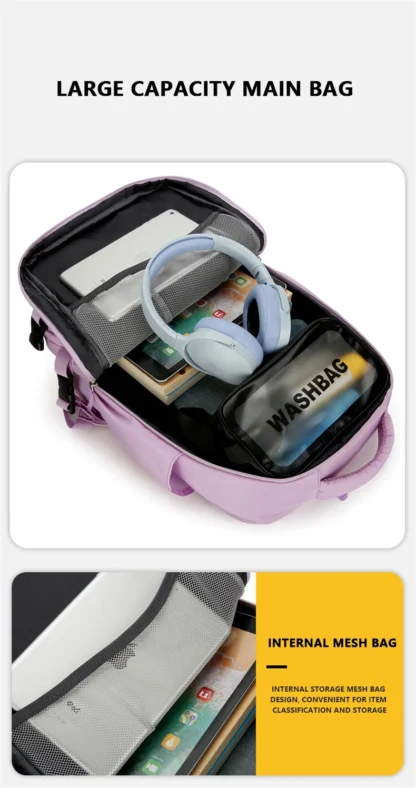 Multi functional travel bag, large capacity backpack, Male and female campus middle school high bag - Image 19