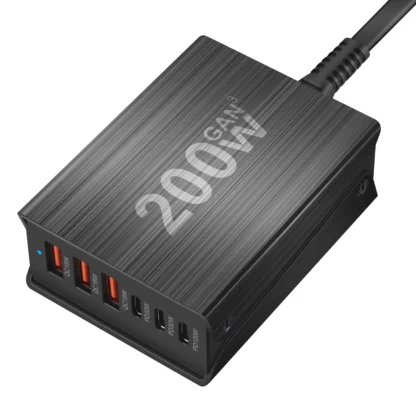 New 200W 6-Port GaN USB C Charger Quick Charge QC PD 3.0 USB C Type C Fast USB Charger, For iPhone 15 14 13 12 Pro - Image 4