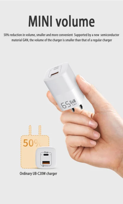 UGOURD PD 65W GaN Fast Charger Power Adapter With USB A and Type C Quick Charge UK EU US Plug For iPad MacBook Air Laptop iPhone - Image 16