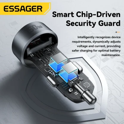 Essager 150W USB C Car Charger 2 in 1 100W Dual Cigarette Lighter Splitter 5 Ports QC 3.0 PD 3.0 Fast Charging For Mobile Phone - Image 3