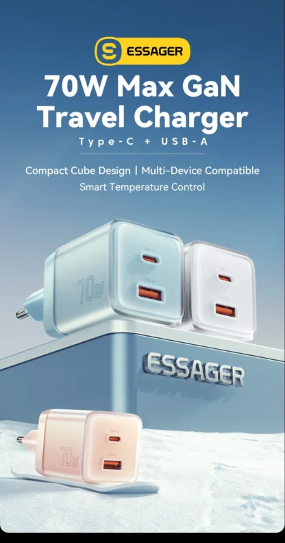 Essager 70W GaN Type C Charger For iPhone 16 15 14 Pro Max MacBook QC4.0 PD3.0 PPS 45W Fast Charging Charger For Samsung Travel - Image 10
