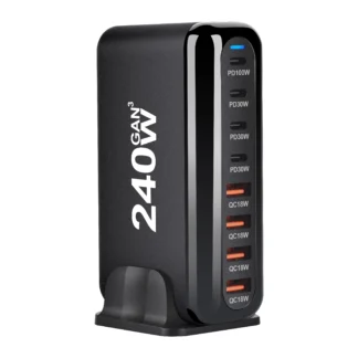 New 240W Desktop GaN Charger 8-port USB Type C PD Charger Fast Charge 3.0 USB Type C Fast Charger Mobile USB Charger