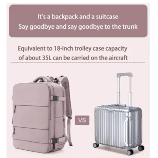 Girls' short distance business travel backpack, large capacity leisure travel backpack, multi compartment computer backpack