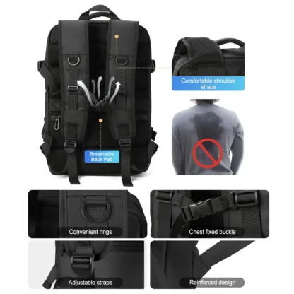 Likros Men Backpack Business Travel Backpack Carry on Waterproof Expandable Backpacks Large Capacity Weekend Traveler Laptop Bag - Image 5