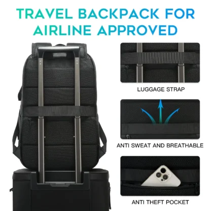 BANGE Smart Waterproof Travel Backpack Business Flight Approved Carry on Backpack Large Capacity 16 inch Laptop Backpack for Men - Image 5