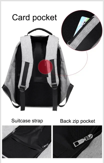 Anti-theft Backpack Bag 15.6 Inch Laptop Men Mochila Male Waterproof Back Pack Backbag Large Capacity School Backpack Designer - Image 17
