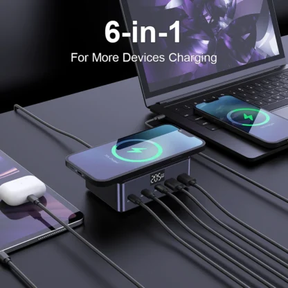 Ueetop 205W GaN Charger Digital Display Desktop USB Type C Charger PD 100W PPS 45W QC4.0 Fast Charging For Laptop Tablet Phone - Image 2