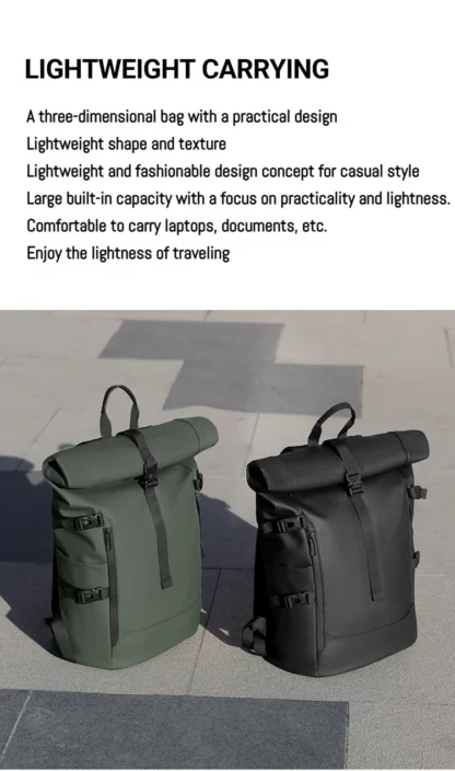 New Shoulder Bag Men's Senior Sense of Business Computer Outdoor Leisure Rolled Edge Travel Backpack Fashion Commuting - Image 9