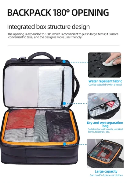 HK Business Backpack for Men Waterproof Anti-Theft 15.6” Laptop Backpack Casual Large Capacity Expandable Travel Bag Short Trip - Image 22