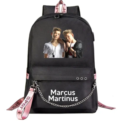 Marcus and Martinus Boys Girls School Bags Teenager USB Charging Chain Travel Backpack Student College Bookbag Mochila - Image 9
