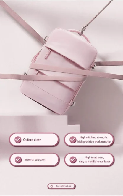 Girls' short distance business travel backpack, large capacity leisure travel backpack, multi compartment computer backpack - Image 33