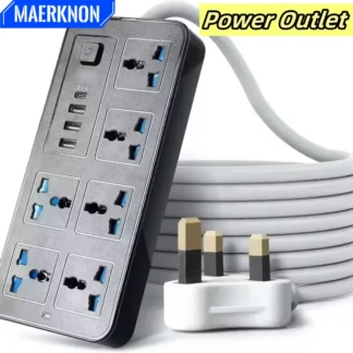 Universal USB Power Outlet Multi Plugs EU US UK Outlet Power Strip With Extension Cord Type C Port Charge Electrical Socket Home