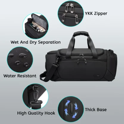 BANGE Sports Waterproof Duffel Bags With Shoe Compartment 21 Inch Gym Bag For Men With Wet and Dry Compartment Travel Bags Gym - Image 4