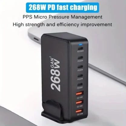 268W/240W GAN Gallium Nitride USB TypeC Multi-port Desktop Travel Charger With Power Adapter PD Charger Office Home Charger - Image 4