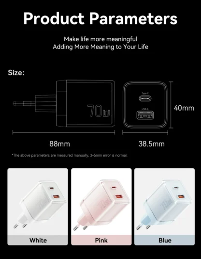 Essager 70W GaN Charger PD Charge  USB Type C Charger Support PD QC PPS Portable Fast Charger For iPhone 15 14 13 Laptop Charger - Image 28