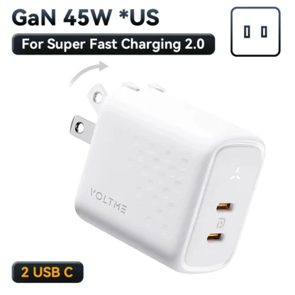 VOLTME Fast Charging USB Type C Charger 45W Dual PD Charger Wall Adapter For iPhone 15 Xiaomi Samsung Cellphones Accessories - Image 16