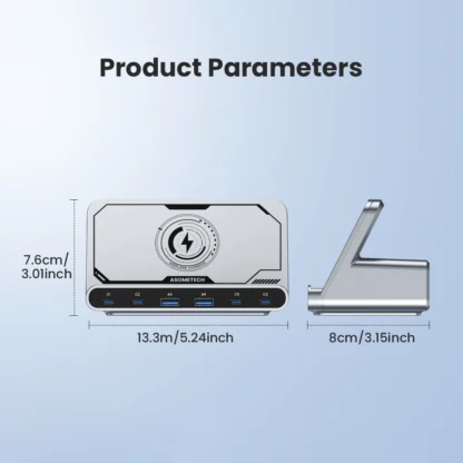 ASOMETECH 160W USB Charging Station 7 in 1 Wireless Charger 65W 45W PPS PD Type C Fast Charge For Macbook iPad iPhone 16 Samsung - Image 6