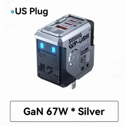 WEKOME Robot 67W GaN Fast Charger Type C Quick Charge QC4.0 PD3.0 PPS Fast USB Charger for iPhone Samsung Xiaomi Tablets Macbook - Image 8