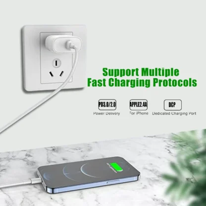 PD 30W fast charger for iPhone 16 15 Pro Max Plus Fast Charging Cable for iPhone charger USB C for Apple iPad wall adapter US EU - Image 3