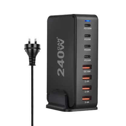 240W Desktop GaN Charger 8-port USB Type C PD Charger Fast Charge 3.0 USB Type C Fast Charger Mobile USB Charger - Image 9