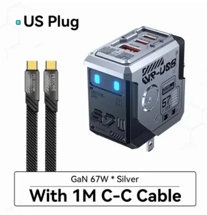WEKOME Robot 67W GaN Fast Charger Type C Quick Charge QC4.0 PD3.0 PPS Fast USB Charger for iPhone Samsung Xiaomi Tablets Macbook - Image 15