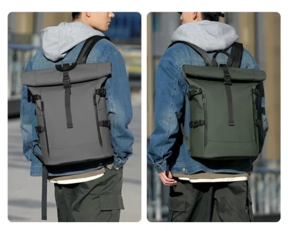New Shoulder Bag Men's Senior Sense of Business Computer Outdoor Leisure Rolled Edge Travel Backpack Fashion Commuting - Image 10