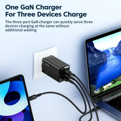 Toocki GaN 67W USB C Charger 3 Ports QC Fast Charging Wall Adapter Type C Charger UK/US Plug for iPhone 15 Samsung Huawei OPPO - Image 2
