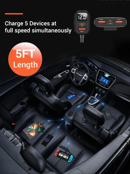 ASOMETECH 5 Port USB Car Charger 78W SCP PPS AFC USB Type C Fast Charging For iPhone 14 13 Pro Huawei Xiaomi Samsung S22 Ultra - Image 13
