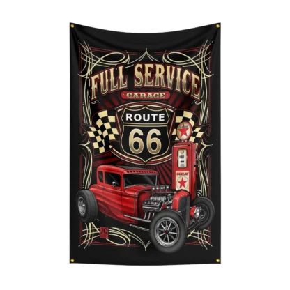 3X5Ft U.S. Route 66 Motorcycle Flag Polyester Digital Printing Car Banner For Decor - Image 7