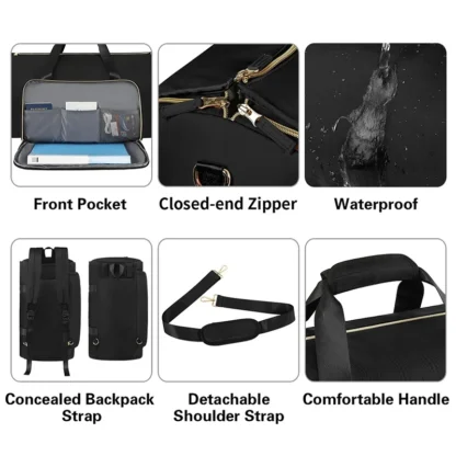 Convertible Travel Suit Bag Multifunctional Convertible Clothing Duffel Handbag Wear-Resistant Folding Backpack Hiking Rucksack - Image 11