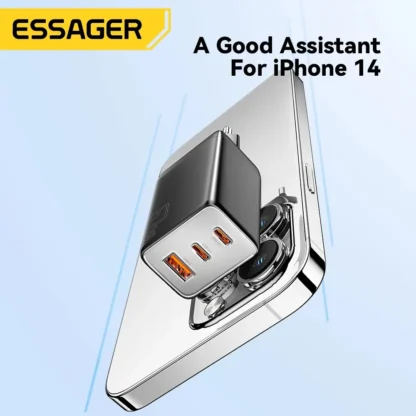 Essager 67W GaN USB Type C Charger For Laptop 45W 25W PD QC 3.0 Fast Charge For Macbook Xiaomi Samsung Iphone14 13 Phone Chagers - Image 2