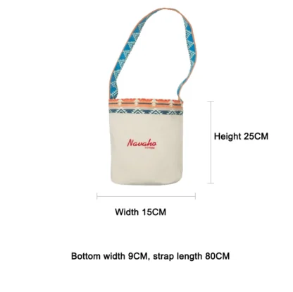 Maden Vintage Ethnic Elements Canvas Bucket Bag Niche Reversible One-Shoulder Crossbody Cotton Commuting Bag for Women - Image 10