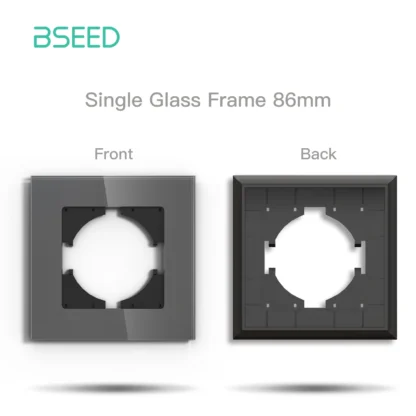 BSEED 1/2Gang 1/2Way Wall Button Switch Part Wall EU Socket Module Part Glass Frame Only Switch Socket DIY Function Part - Image 16