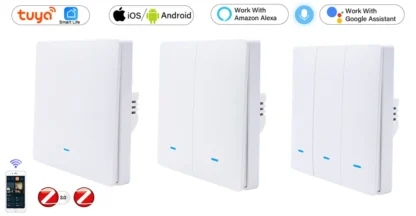ZigBee Tuya Wall Light Switch Wireless Remote Smart Home Life APP Push Button with no Neutral 2 3 Way UK EU On Off 1 2 3 Gang - Image 13