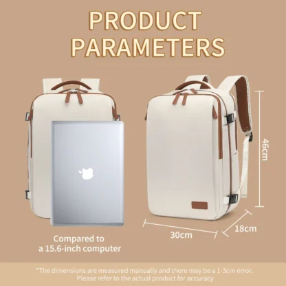 Travel Backpack 40x20x30 Cabin Plane Waterproof Expandable Weekender Laptop With USB Port Ryanair Carry-On Women Men Backpack - Image 5
