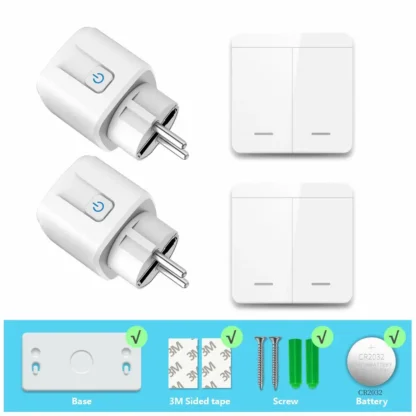 RF Wireless Smart Plug 110V 220V 16A High-power Socket and 86 Wireless Push Button Wall Switch with Battery for Home Appliance - Image 12