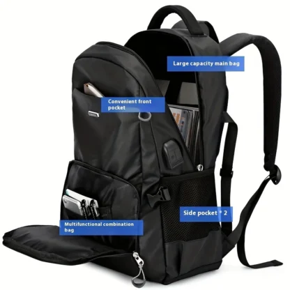 Backpack Backpack Men's Casual Business Computer Bag School Bag Men's Trend Simple Commuting Large Capacity Travel Bag Men's - Image 6