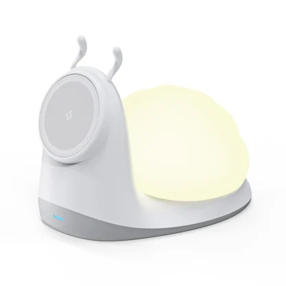 15W Soft Snail Wireless Charger Desk Stand: 3-Mode Tap Night Light, Detachable Shell & Gentle White Glow, Compact Design - Image 9