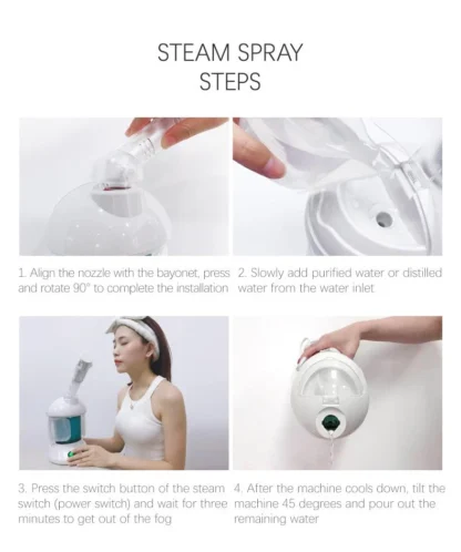 KSKIN Custom Hot Sale Face Mist Spray Portable Facial Steamer For Face Professional Ionic Facial Steamer - Image 17