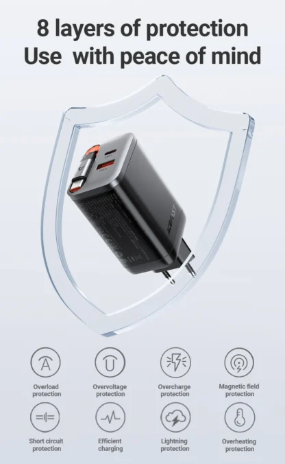 ACEFAST GaN PD67W Fast Charging EU Plug Charger For iPhone 16/15 Pro Max PD Retractable Cable Quick Charging Adapter For Samsung - Image 13