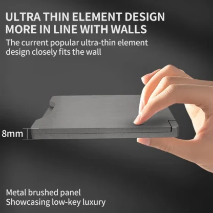 Wall Mount 1 Gang 2 Gang 8mm Stainless Steel Panel Socket 13A Switch Computer Socket Telephone Socket Thai US UK EU France - Image 2