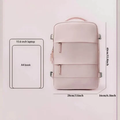 Girls' short distance business travel backpack, large capacity leisure travel backpack, multi compartment computer backpack - Image 27